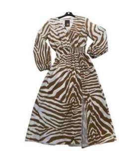 Robe boutons et ceinture élastique zébrée blanc