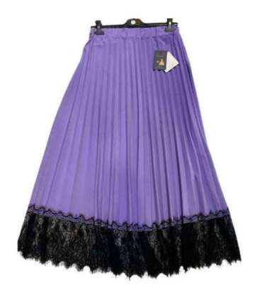 Jupe lge plissée mauve