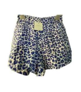 Short jean léopard bleu